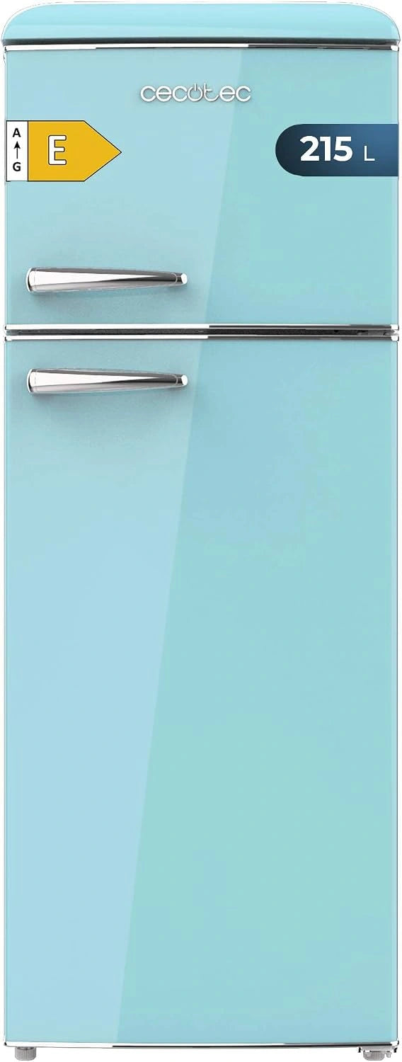 Lodówko-zamrażarka Cecotec 2-drzwiowa – regulacja temperatury, kolor niebieski, pojemność 215 l, do kuchni