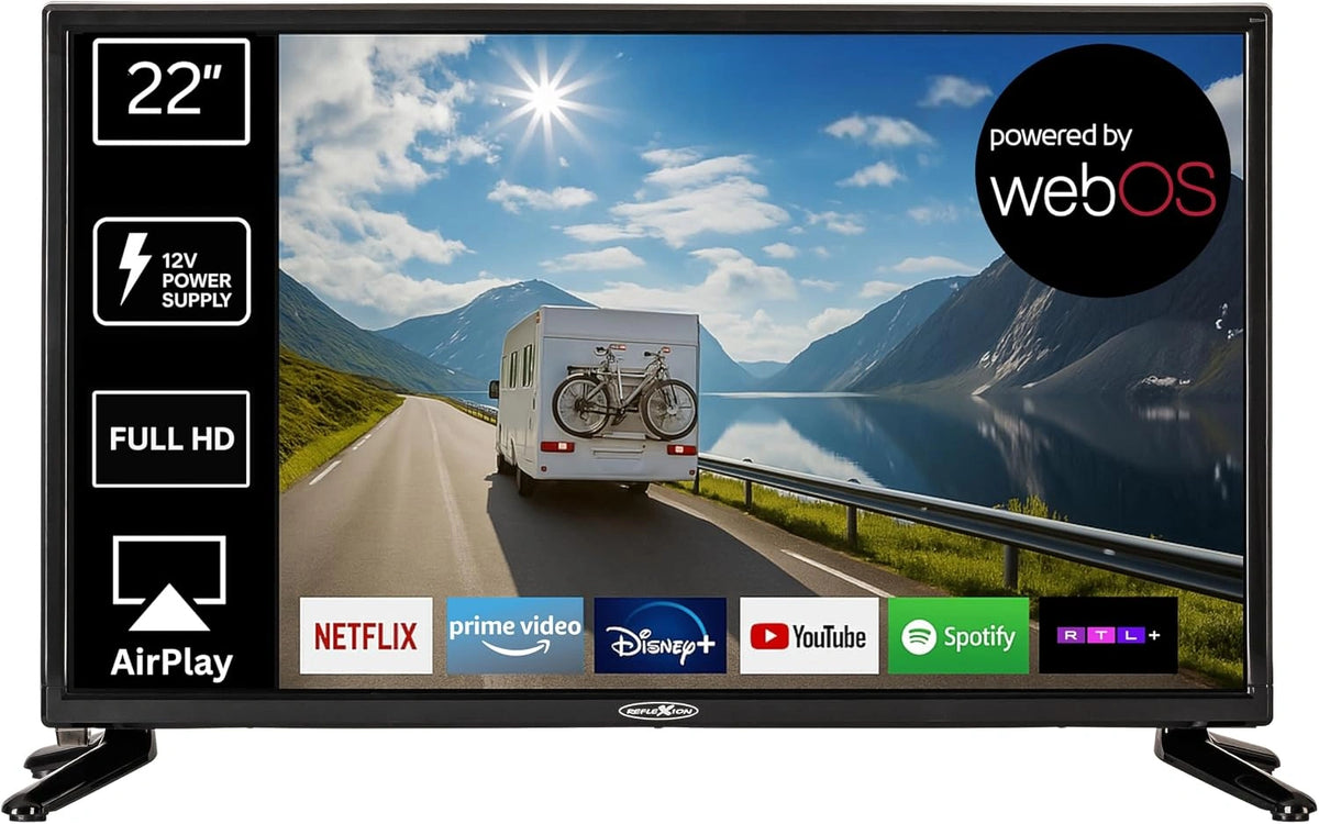 Telewizor REFLEXION LED22IBT – napięcie 230 V, do domu lub pojazdu rekreacyjnego