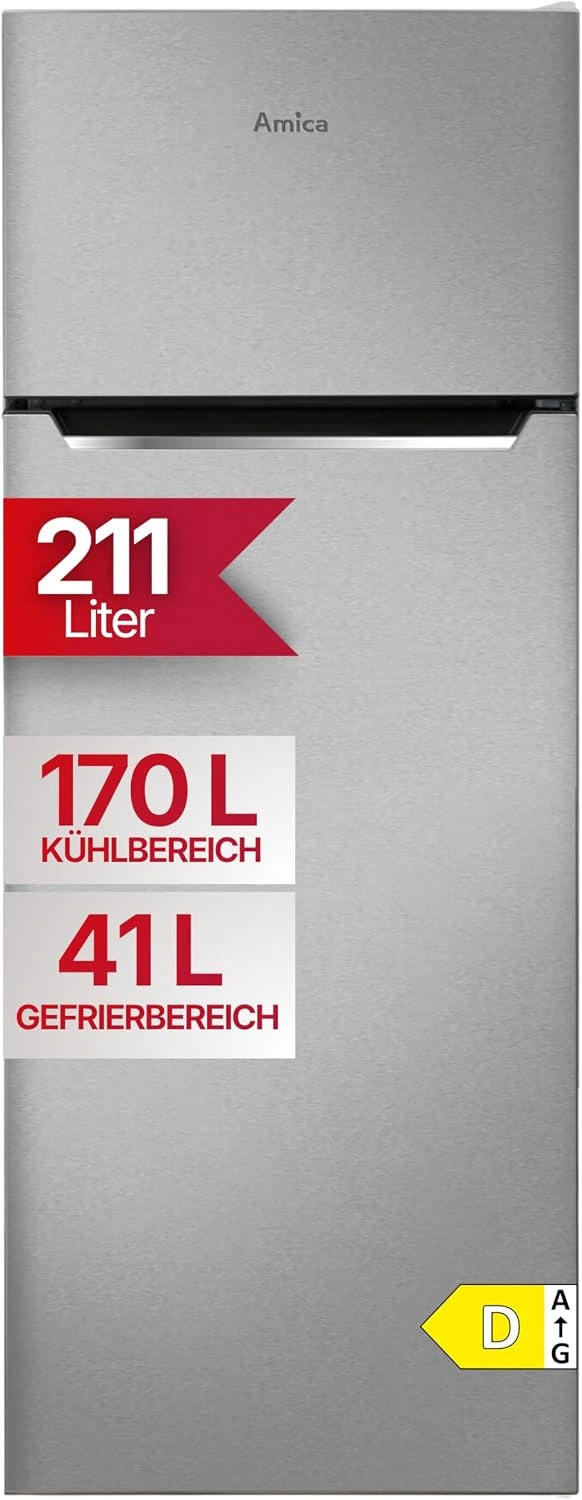 Lodówka Amica DT – kolor srebrny, pojemność 211 l, do kuchni