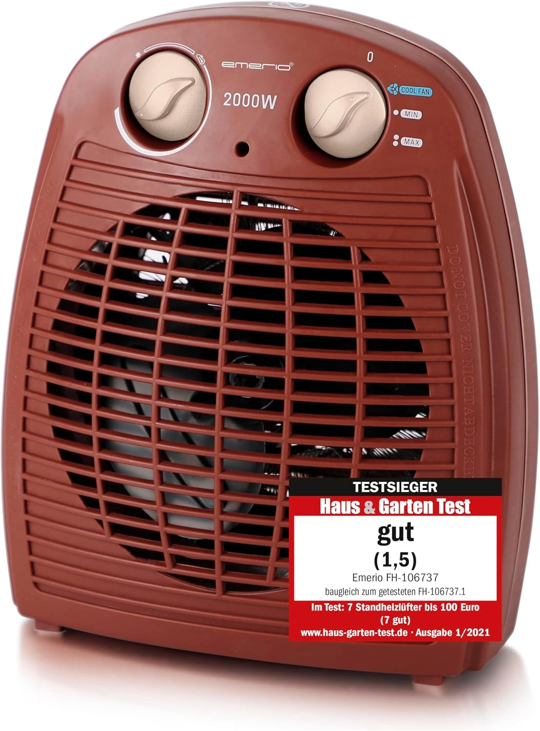 Termostat EMERIO FH-106737.13 – powierzchnia do 25 m², moc 2000 W, do domu lub biura