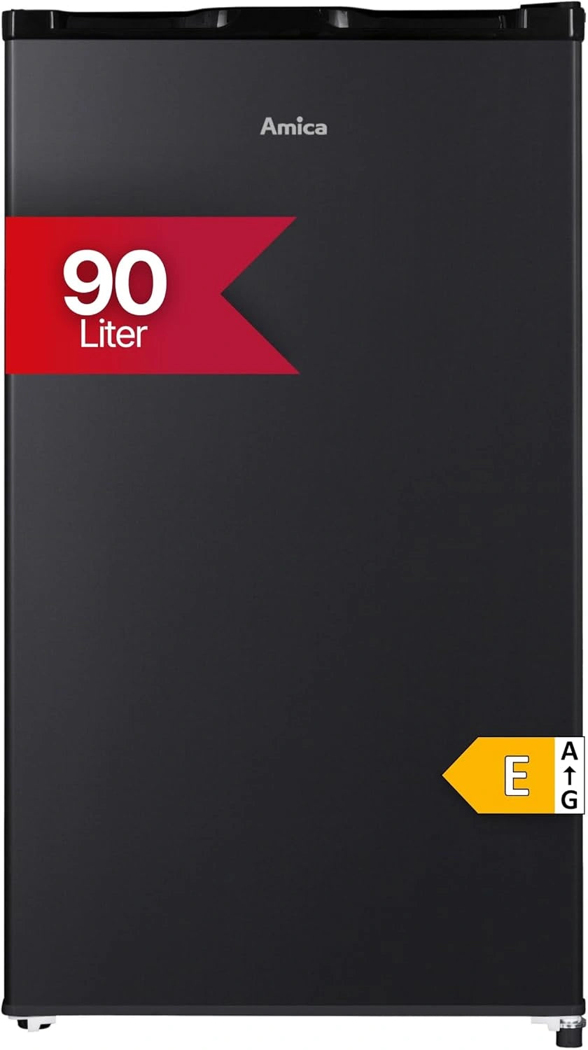 Lodówka Amica AVK – oświetlenie LED, szuflady, półki, pojemność 90 l, wymiary 85 x 47,5 x 44,5 cm, do kuchni