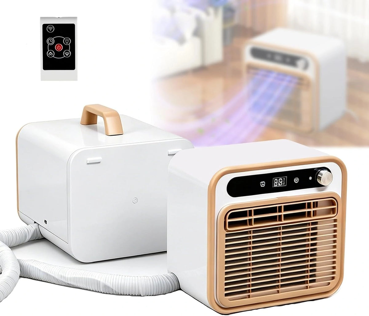Klimatyzator Cichy – programator czasowy, łączność Wi-Fi, sterowanie dotykowe, moc 1500 W, do pomieszczeń domowych