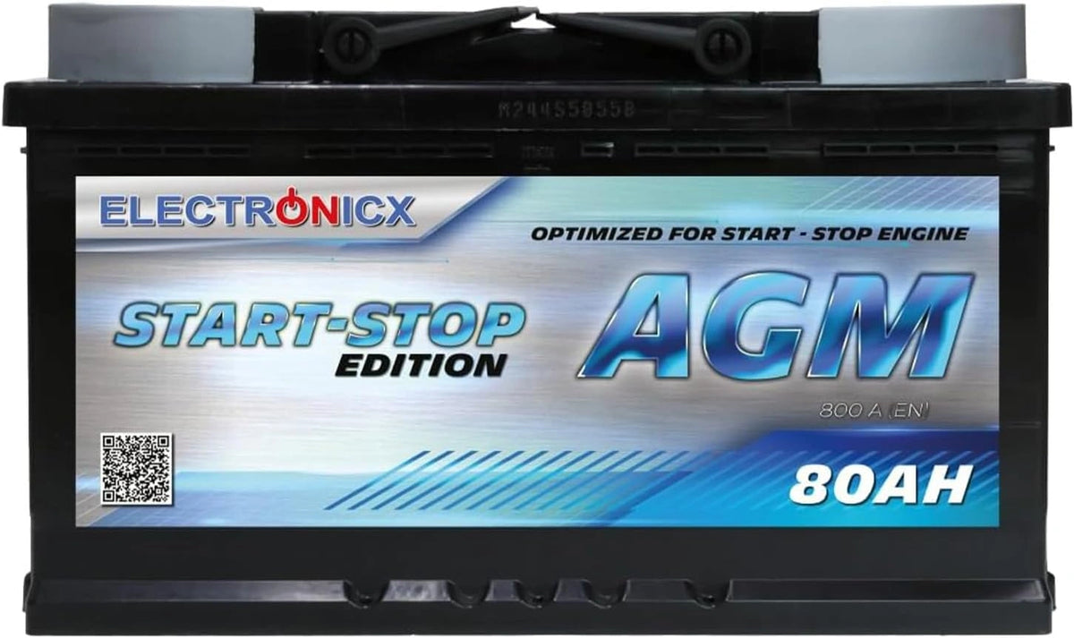 Akumulator Electronicx AGM – akumulator 80 Ah, napięcie 12 V, do zgodnych urządzeń lub pojazdów