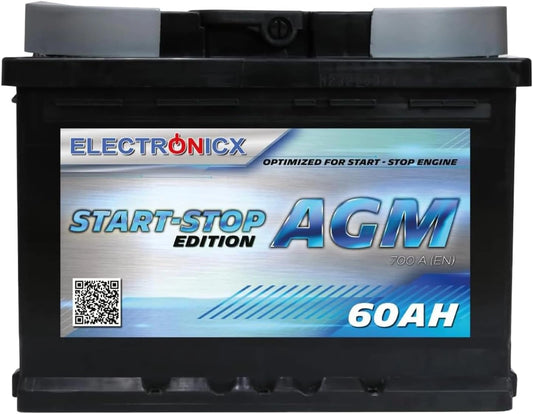 Akumulator Electronicx AGM – akumulator 60 Ah, napięcie 12 V, do zgodnych urządzeń lub pojazdów