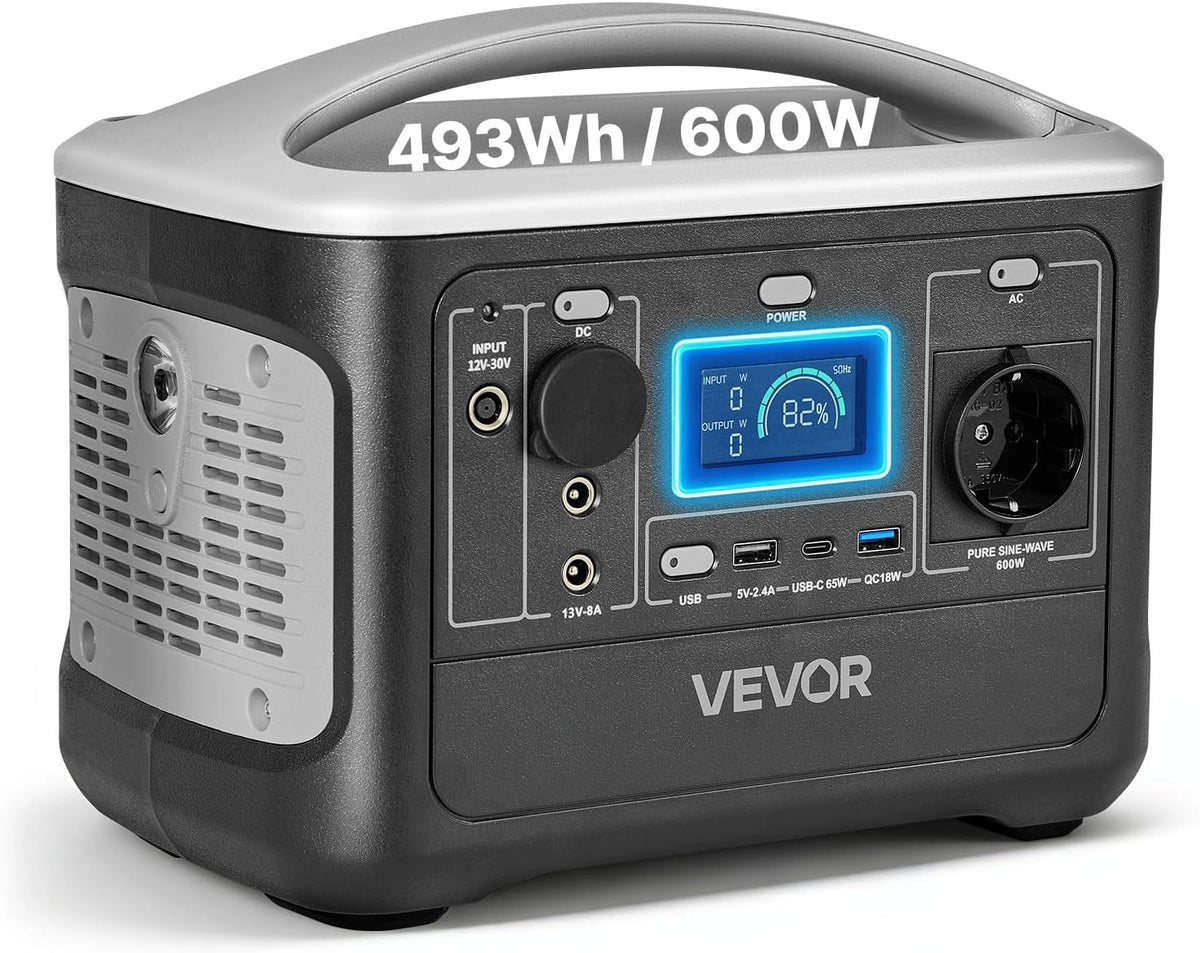 Akumulator VEVOR – moc 600 W, energia 493 Wh, do zgodnych urządzeń lub pojazdów