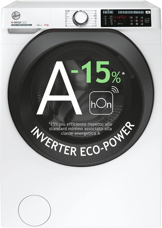 Falownik Hoover H-WASH – łączność Wi-Fi, kolor biały, wymiary 54 x 85 x 60 cm, do codziennego zastosowania