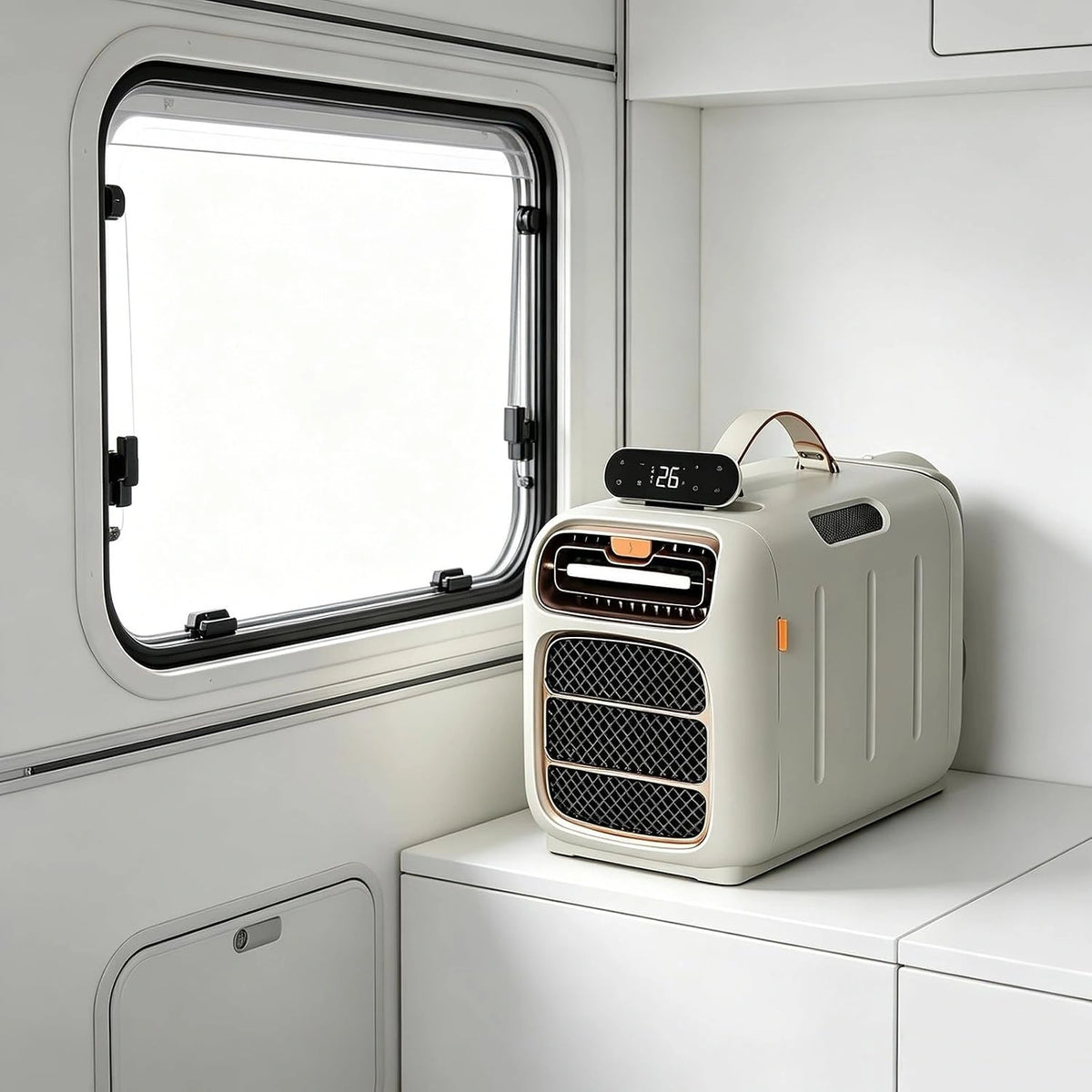 Klimatyzator – wydajność 4800 BTU, moc 420 W, napięcie 24 V, do pomieszczeń domowych