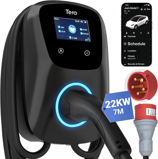 Ładowarka samochodu elektrycznego Tera – kolor czarny, napięcie 400 V, do codziennego zastosowania