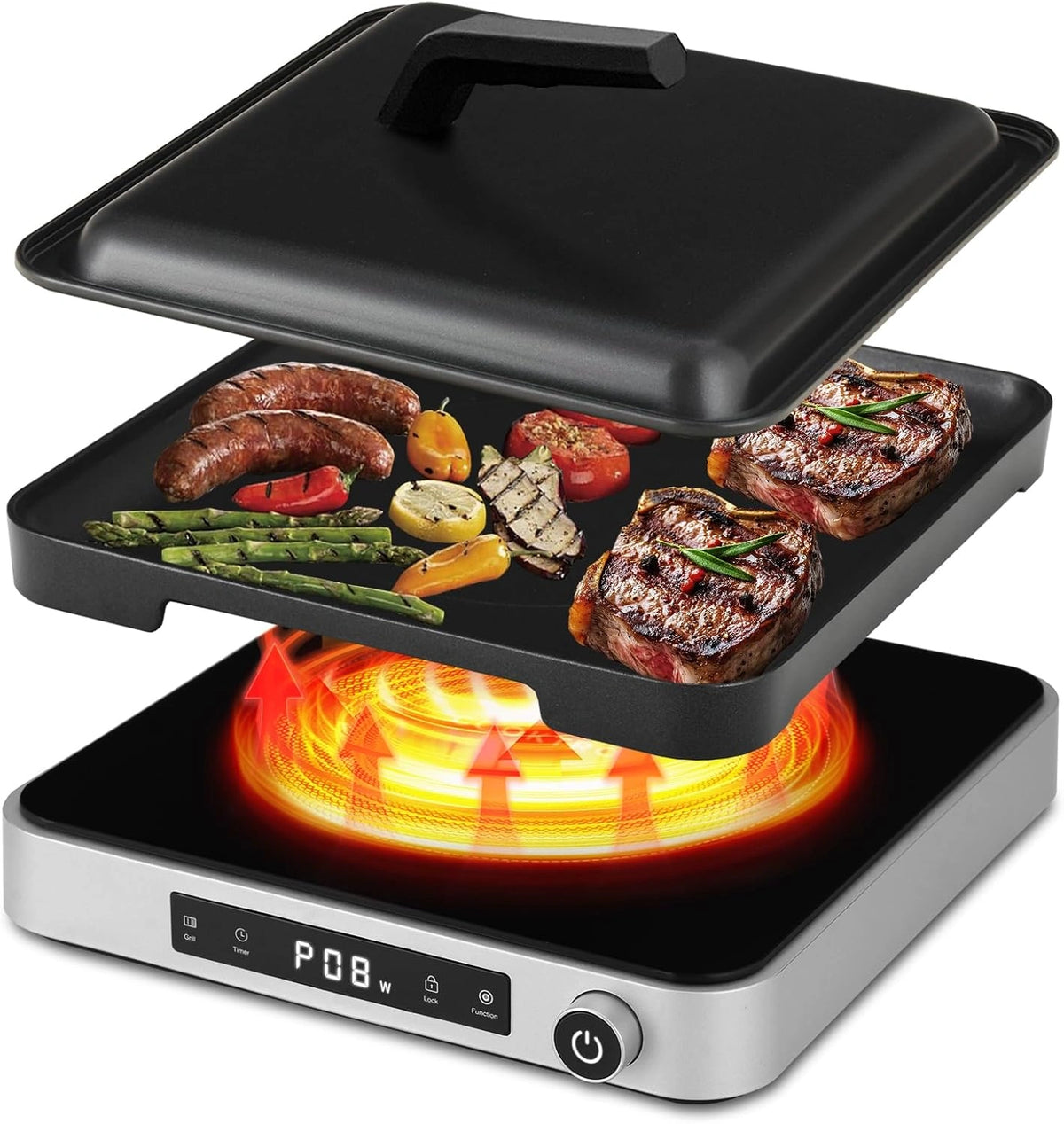 Płyta kuchenna Cooktron – sterowanie dotykowe, funkcja grilla, moc 2000 W, do codziennego zastosowania