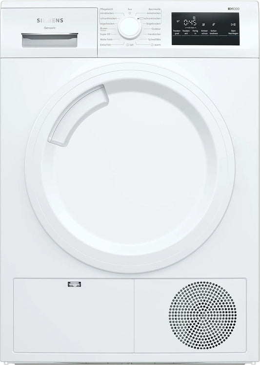 Suszarka do ubrań Siemens WT43HV03 – pompa ciepła, kolor biały, do codziennego zastosowania