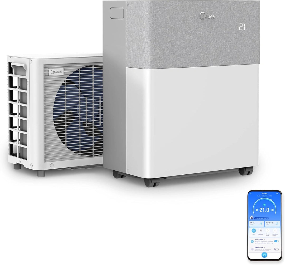 Klimatyzator Midea – konstrukcja 4 w 1, powierzchnia do 42 m², wydajność 12000 BTU, do pomieszczeń domowych